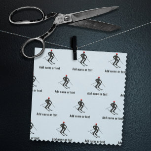 Tissu Skier Winter Sports Thème - propre texte sur n'imp