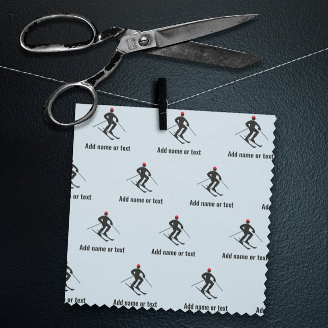 Tissu Skier Winter Sports Thème - propre texte sur n'imp (Créateur téléchargé)