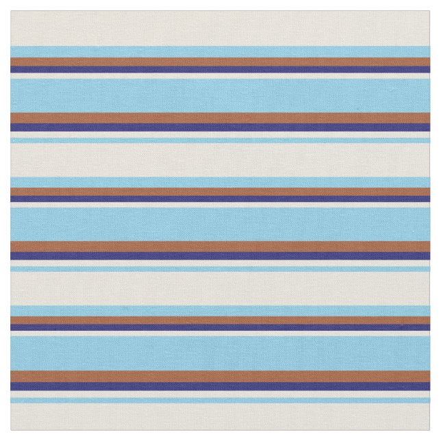 Tissu Sky Blue, Beige, Midnight Blue et Sienna Colour (Fermer)