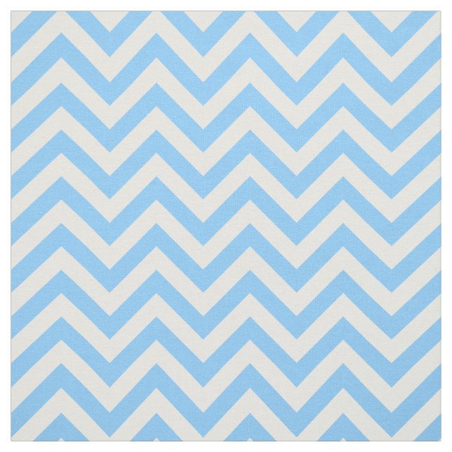 Tissu Sky Blue Blanc LG Chevron ZigZag Motif 12I (Échantillon)