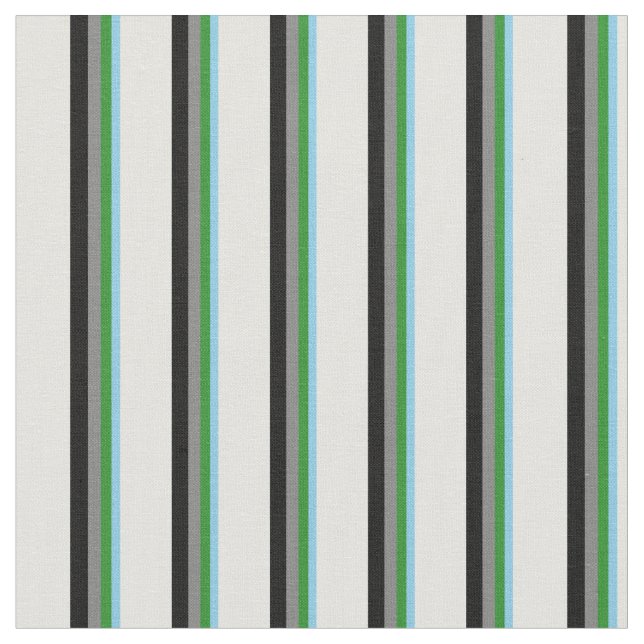 Tissu Sky Blue, Forest Green, Grey, Black & Light Cyan (Fermer)