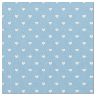 Tissu Sky Blue Polka Dot Hearts