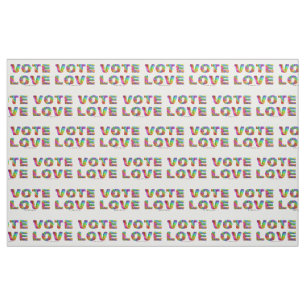 Tissu SlipperyJoe vote amour égalité fourrure de couleur