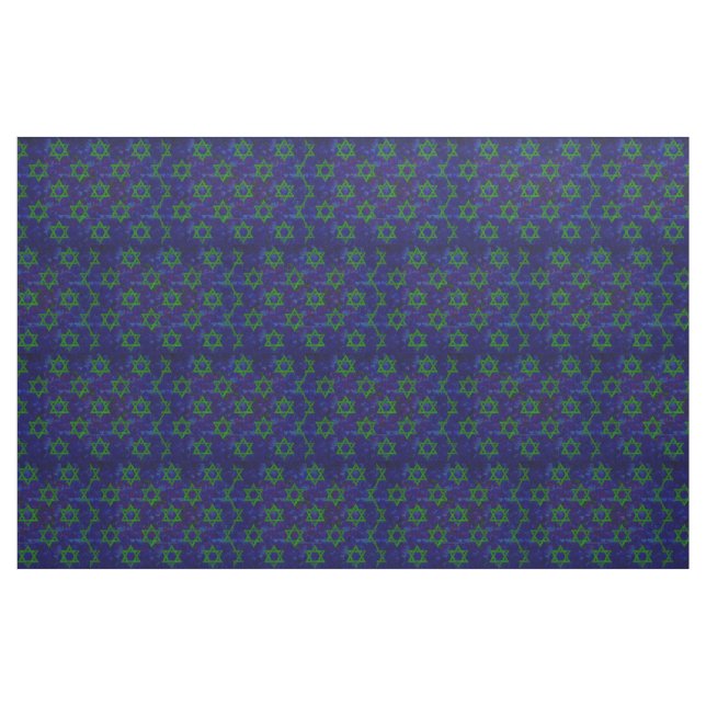 Tissu SlipperyJoe's Hanukkah rangées vertes Étoiles de D (Yard)
