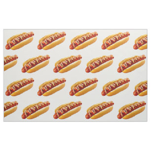 Tissu SlipperyJoe's hot dog ambiance estivale BBQ niché