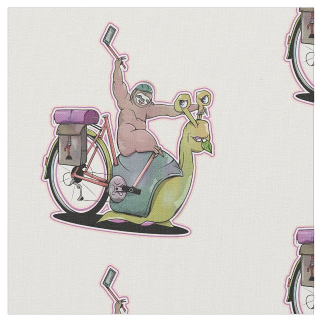 Tissu Sloth chevauchant un escargot (Fermer)