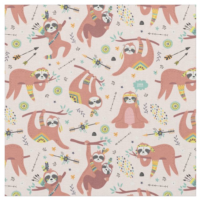 Tissu Sloth Motif (Fermer)