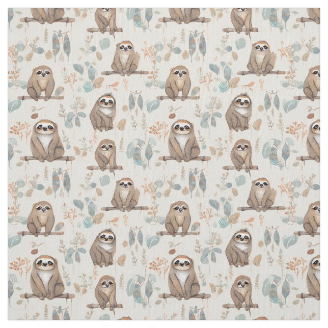 Tissu Slothful Whimsy : Whimsy Sloth (Échantillon)