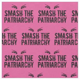 Tissu Smash the Patriarchy Citation féministe rose