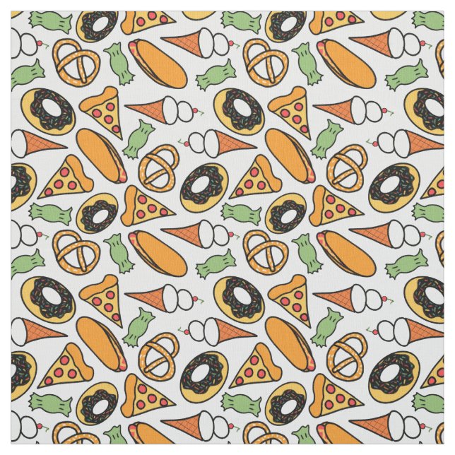 Tissu Snacks d'été Fabric Motif sans soudure  (Échantillon)