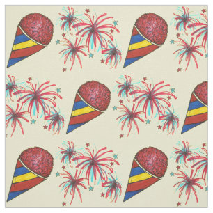 Tissu Snocone Fireworks USA 4 juillet Quatrième Snoball