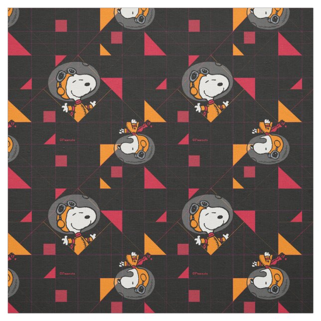 Tissu Snoopy Astronaute Géométrique Rétro (Échantillon)