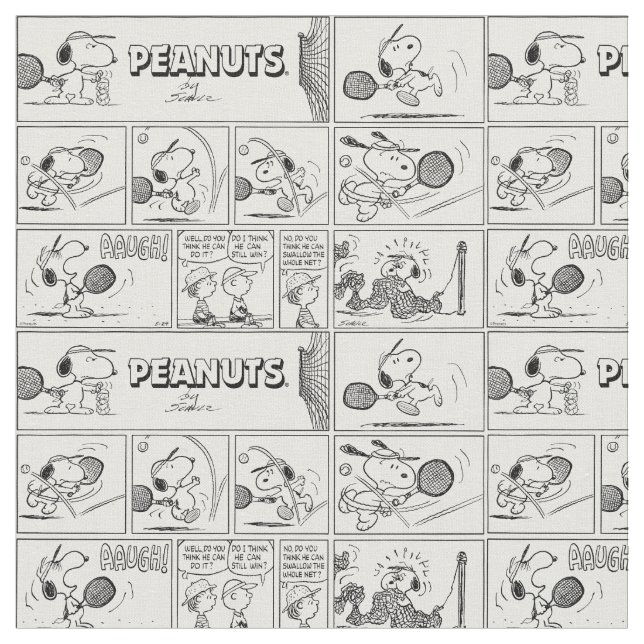 Tissu Snoopy Joue Au Tennis (Fermer)