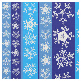 Tissu Snowflakes Blue Stripes