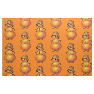 Tissu Snowman orange Jack O' Lantern