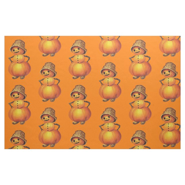 Tissu Snowman orange Jack O' Lantern (Fat Quarter)