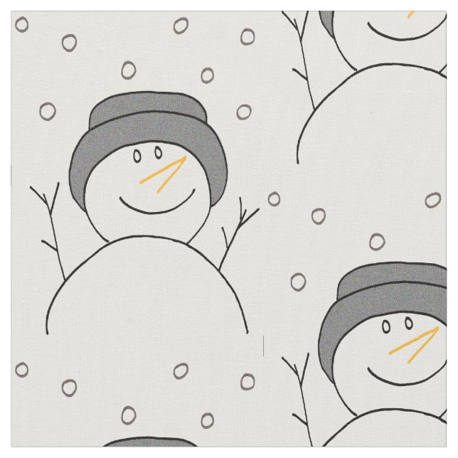 Tissu Snowman souriant (Fermer)