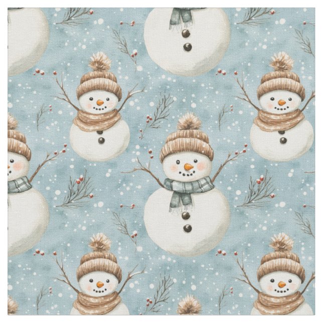 Tissu Snowmen & Snowflakes (Fermer)