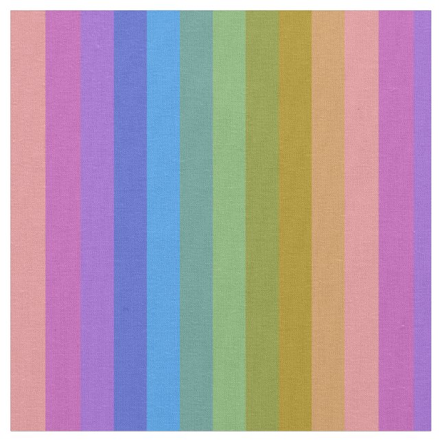 Tissu Soft Pastel Rainbow Vertical Stripes (Fermer)