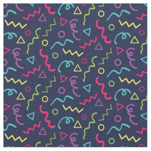 Tissu Soirée rétro des années 80 90 motif néon Memphis