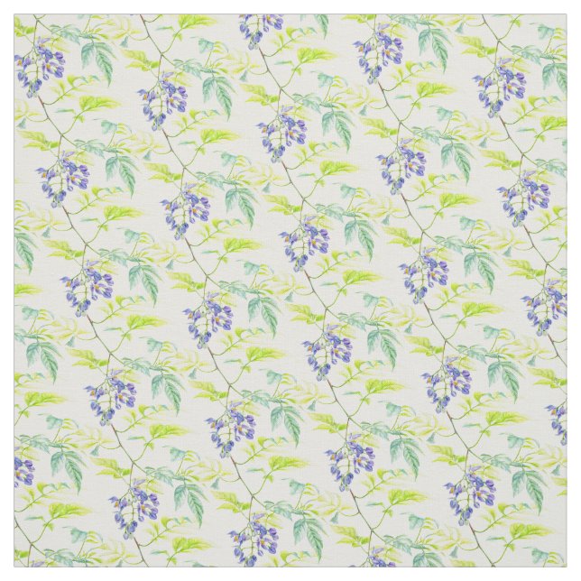 Tissu Solanum aquarelle botanique grimpant de pomm (Échantillon)