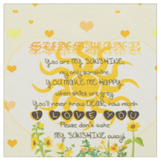 Tissu Soleil avec des coeurs