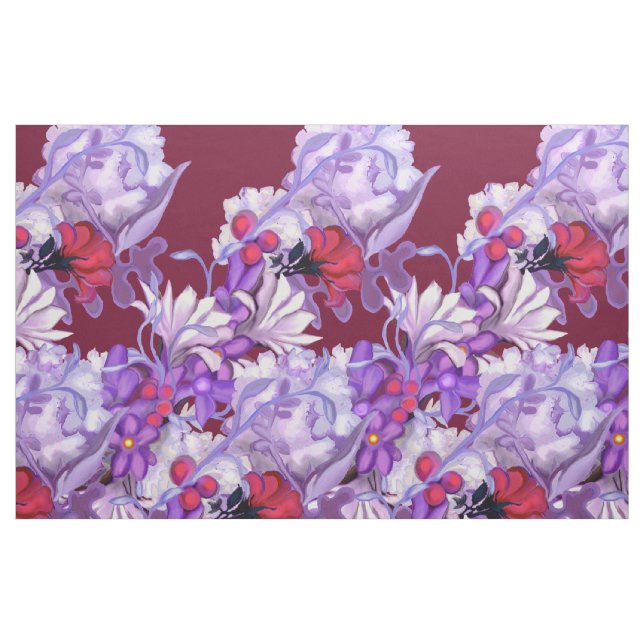 Tissu Soleil pourpre Détails de la fée : fleurs (Fat Quarter)