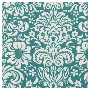 Tissu Sombre Turquoise de Damas