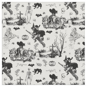 Tissu sorcière de halloween antique squelette ghoul toil