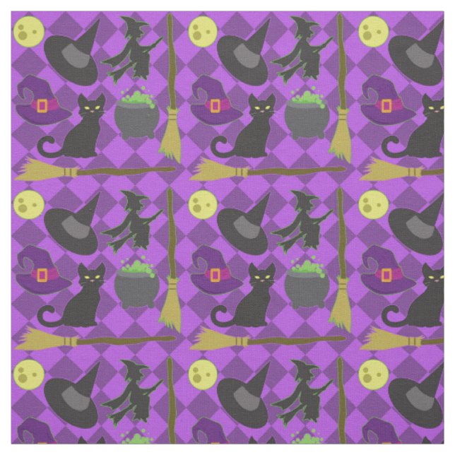 Tissu Sorcières de Halloween (Échantillon)