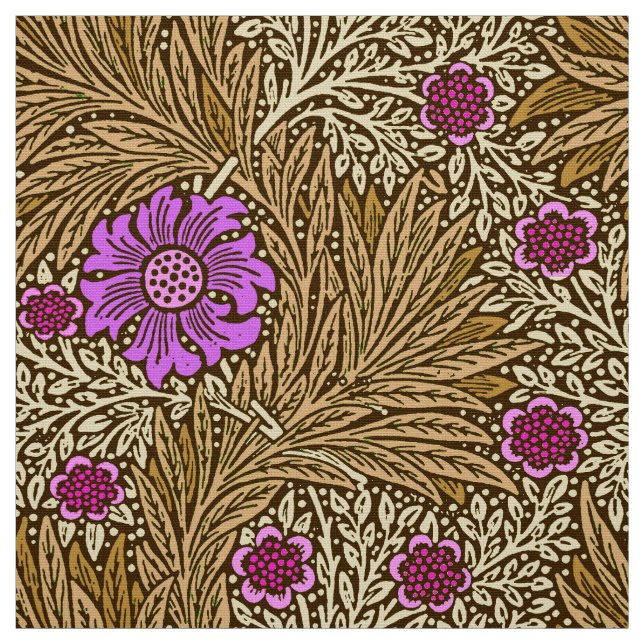 Tissu Souci, brun, beige et violette de William Morris (Échantillon)