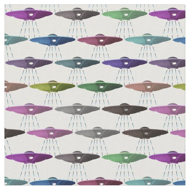 Tissu Soucoupes volantes multicolores UFO (Fermer)