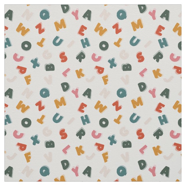 Tissu soupe alphabétique rétro (Échantillon)