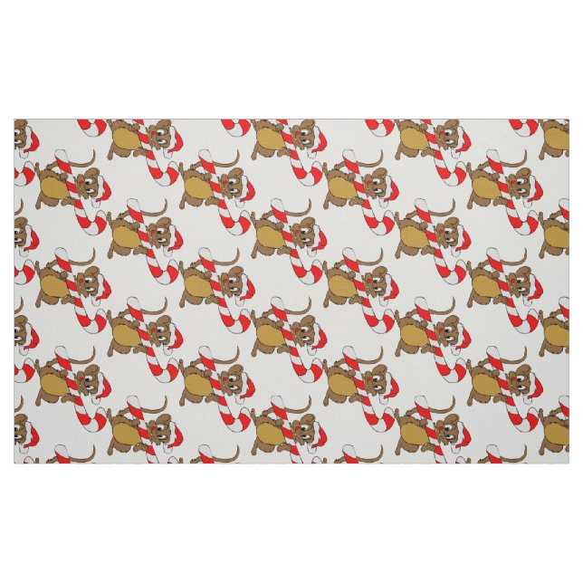 Tissu Souris avec du sucre de canne de Noël (Fat Quarter)