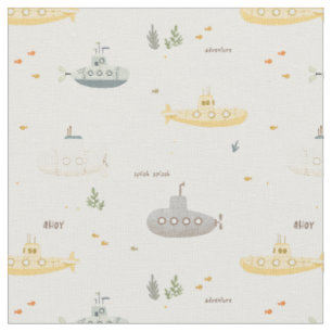 Tissu Sous-marin jaune Splish splash