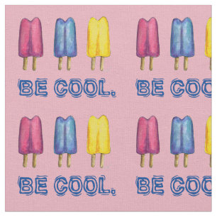 Tissu Soyez Cool Aquarelle Twin Pop Popsicles Rose Jaune
