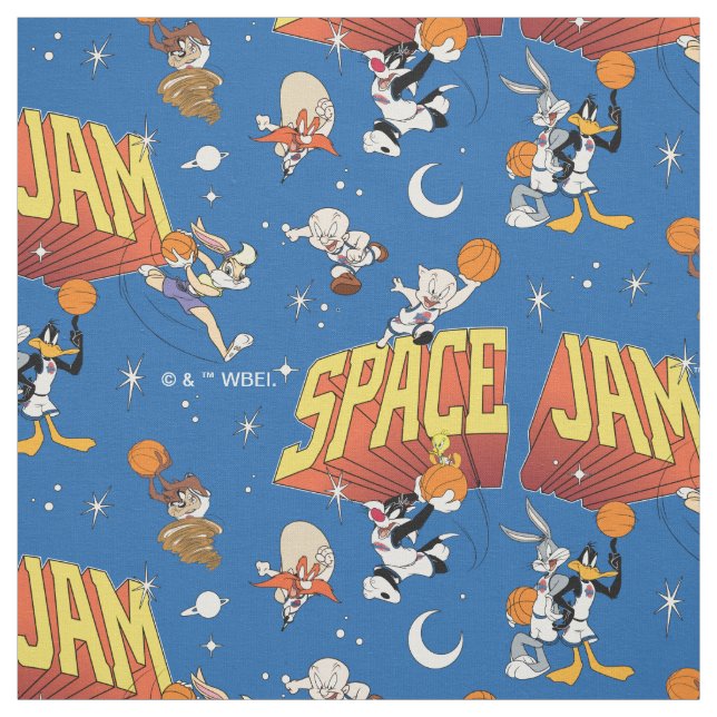 Tissu SPACE JAM™ TUNE SQUAD™ Outter Space Pattern (Échantillon)