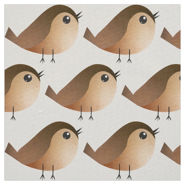 Tissu Sparrow Bird Cartoon  (Échantillon)