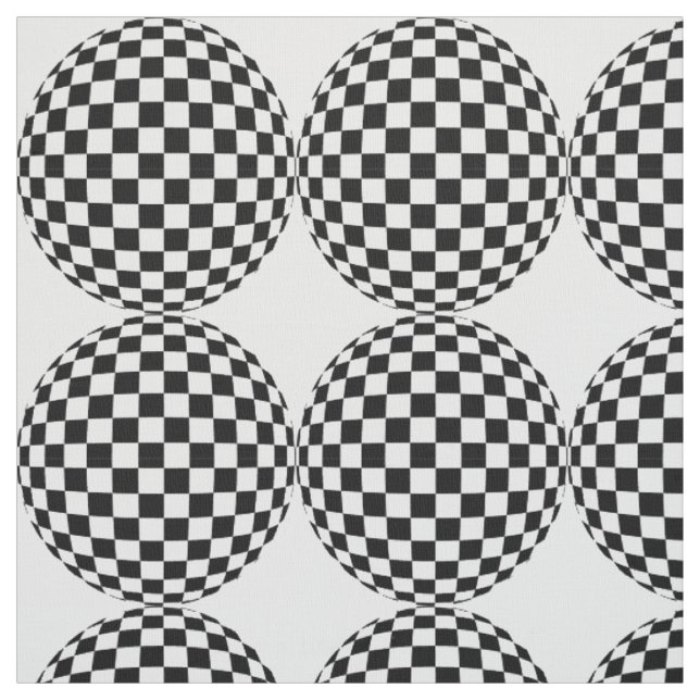 Tissu sphères de vérification noir et blanc (Échantillon)