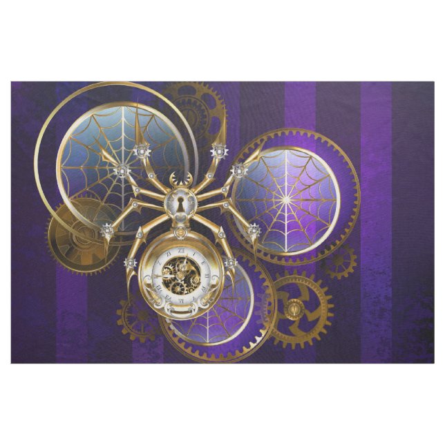 Tissu Spider Steampunk sur Arrière - plan pourpre (Yard)