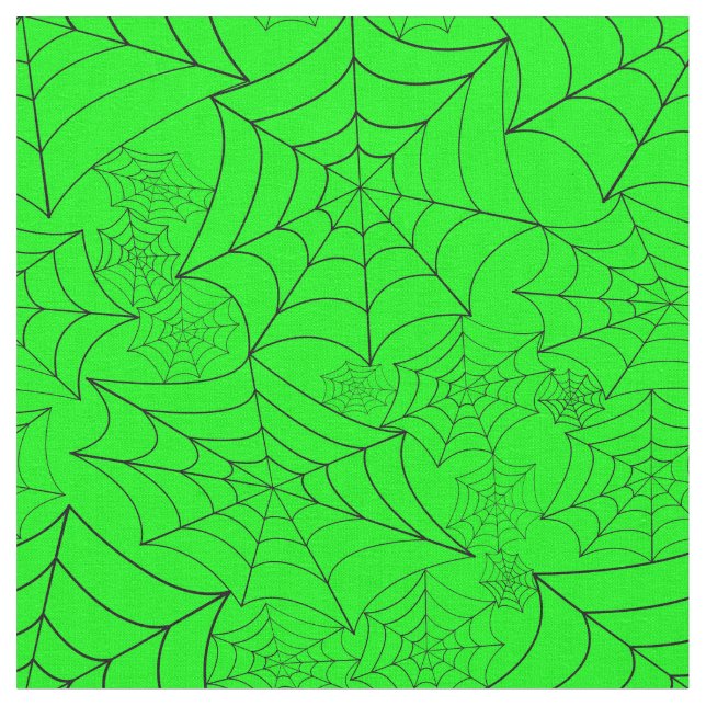 Tissu spiderweb halloween gothic spider web acid green (Fermer)
