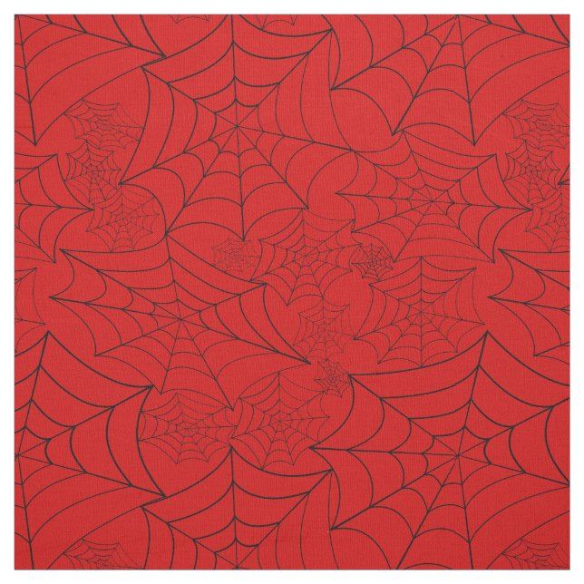Tissu spiderweb halloween gothic spider web red (Échantillon)