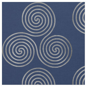 Tissu Spirale triple celtique une ligne argent