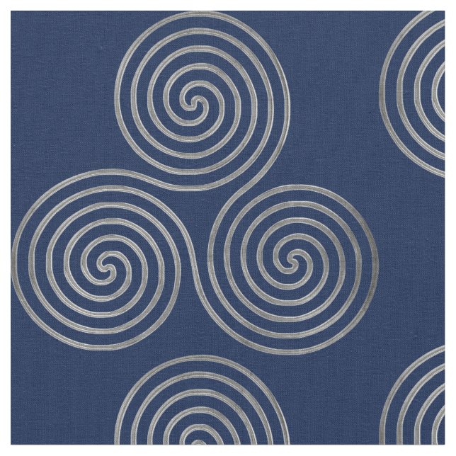 Tissu Spirale triple celtique une ligne argent (Fermer)