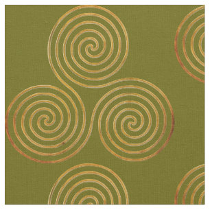 Tissu Spirale triple celtique une ligne or