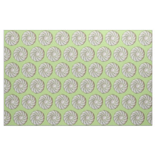 Tissu - Spirale verte sur Crochet blanc