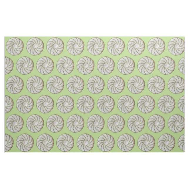 Tissu - Spirale verte sur Crochet blanc (Fat Quarter)