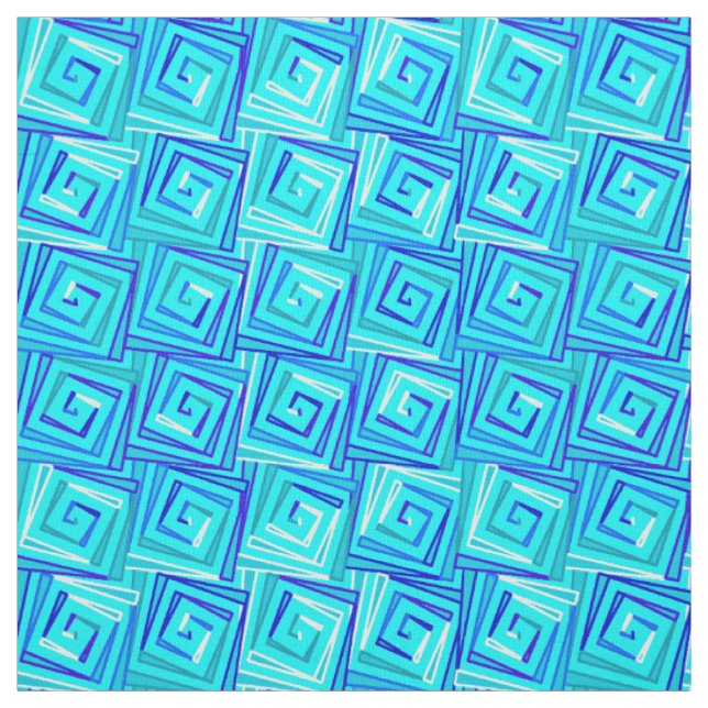 Tissu Spirales carrées modernes de la moitié du siècle - (Échantillon)