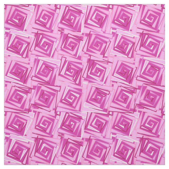 Tissu Spirales Carrés modernes, orchidée et violet (Échantillon)