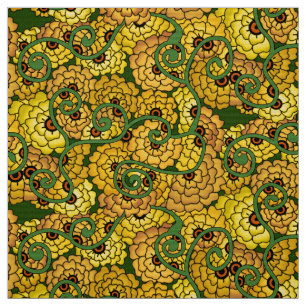 Tissu Spirales de fleurs - Jaune